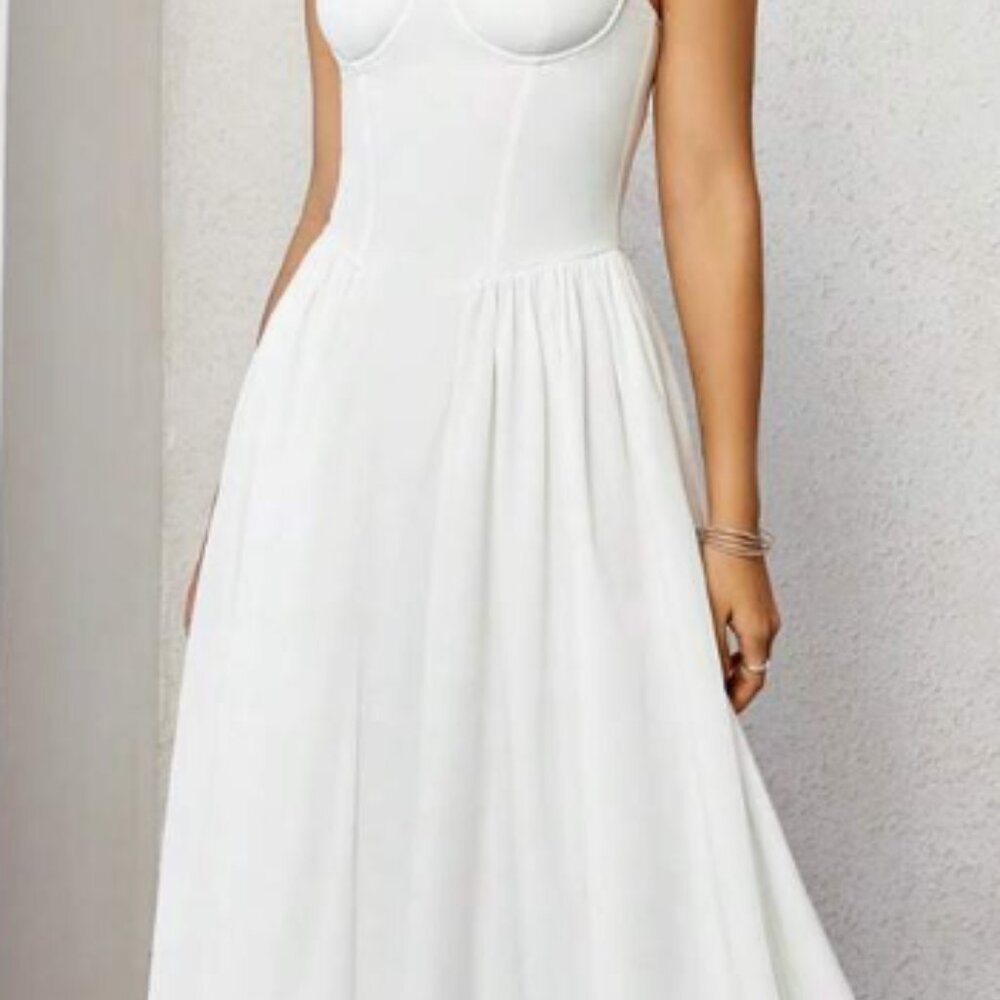 Two A-Line White Midi Dresses Bridal